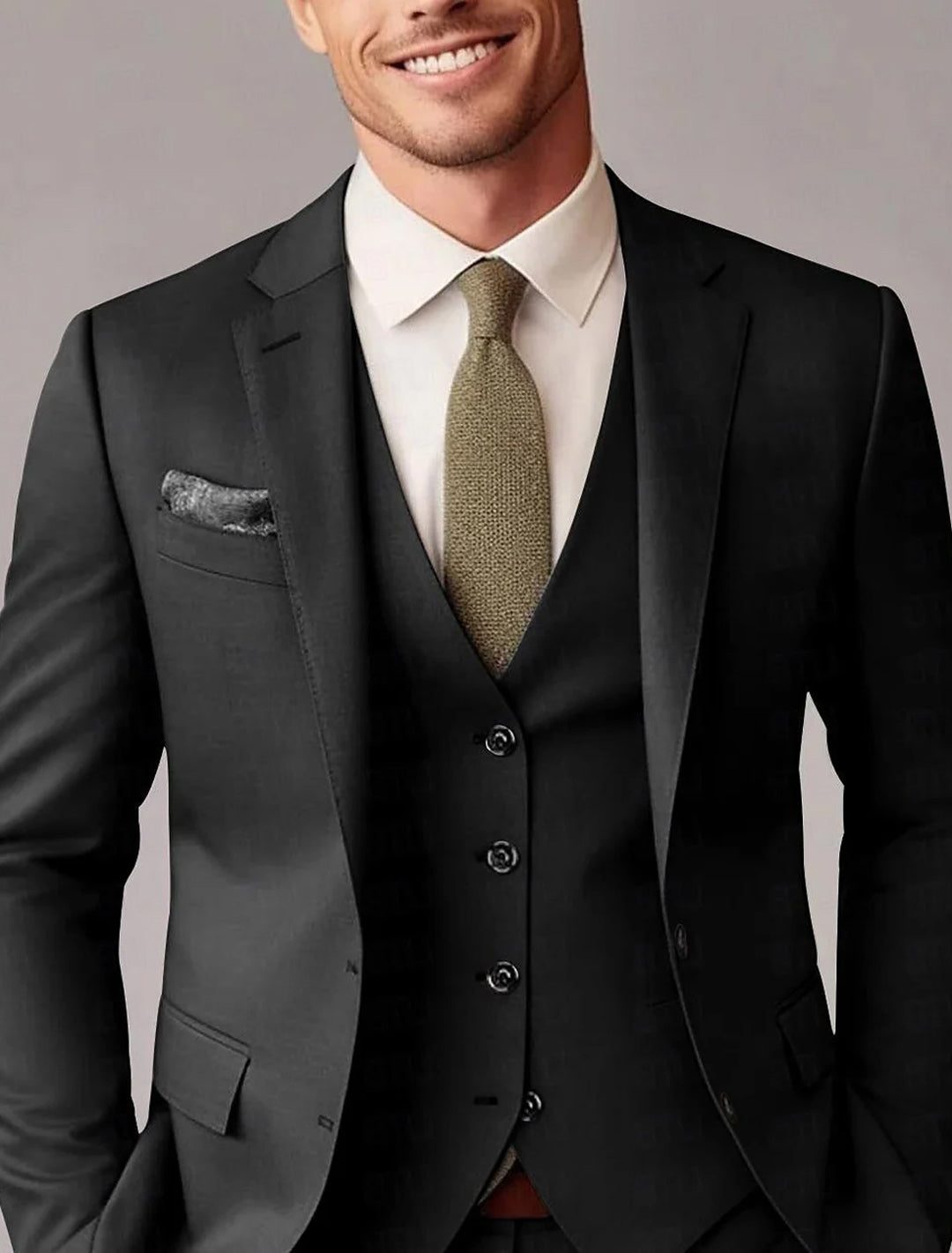 Three-Piece Tailored Suit for Men
