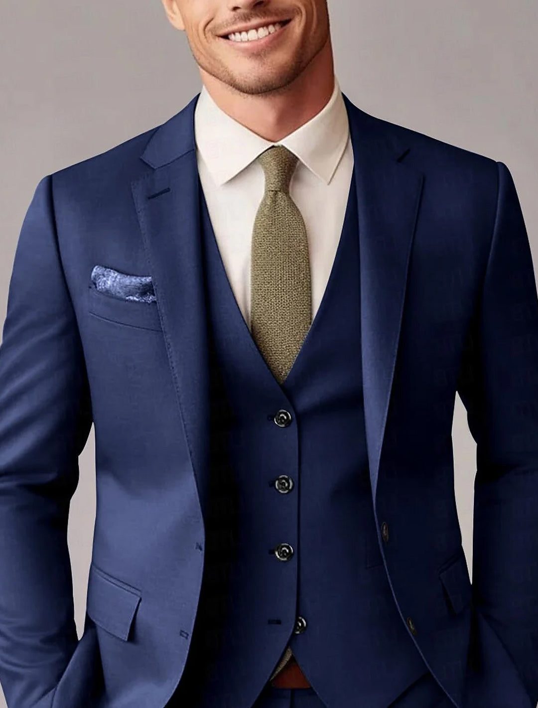 Three-Piece Tailored Suit for Men - Royal Blue