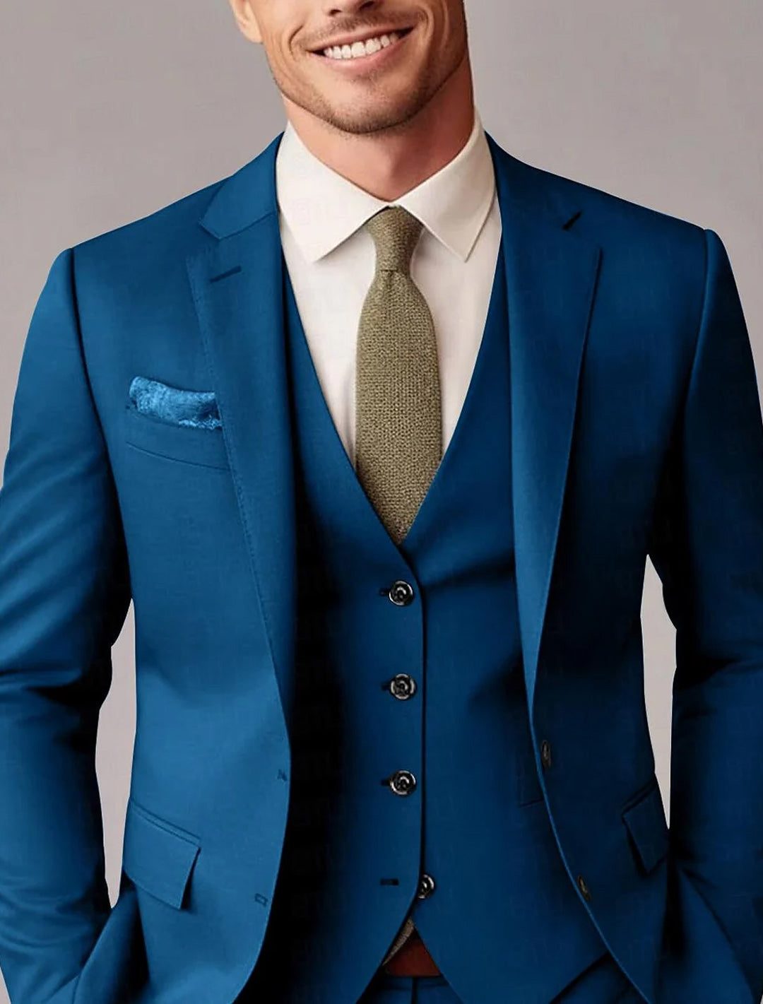 Three-Piece Tailored Suit for Men - Jade
