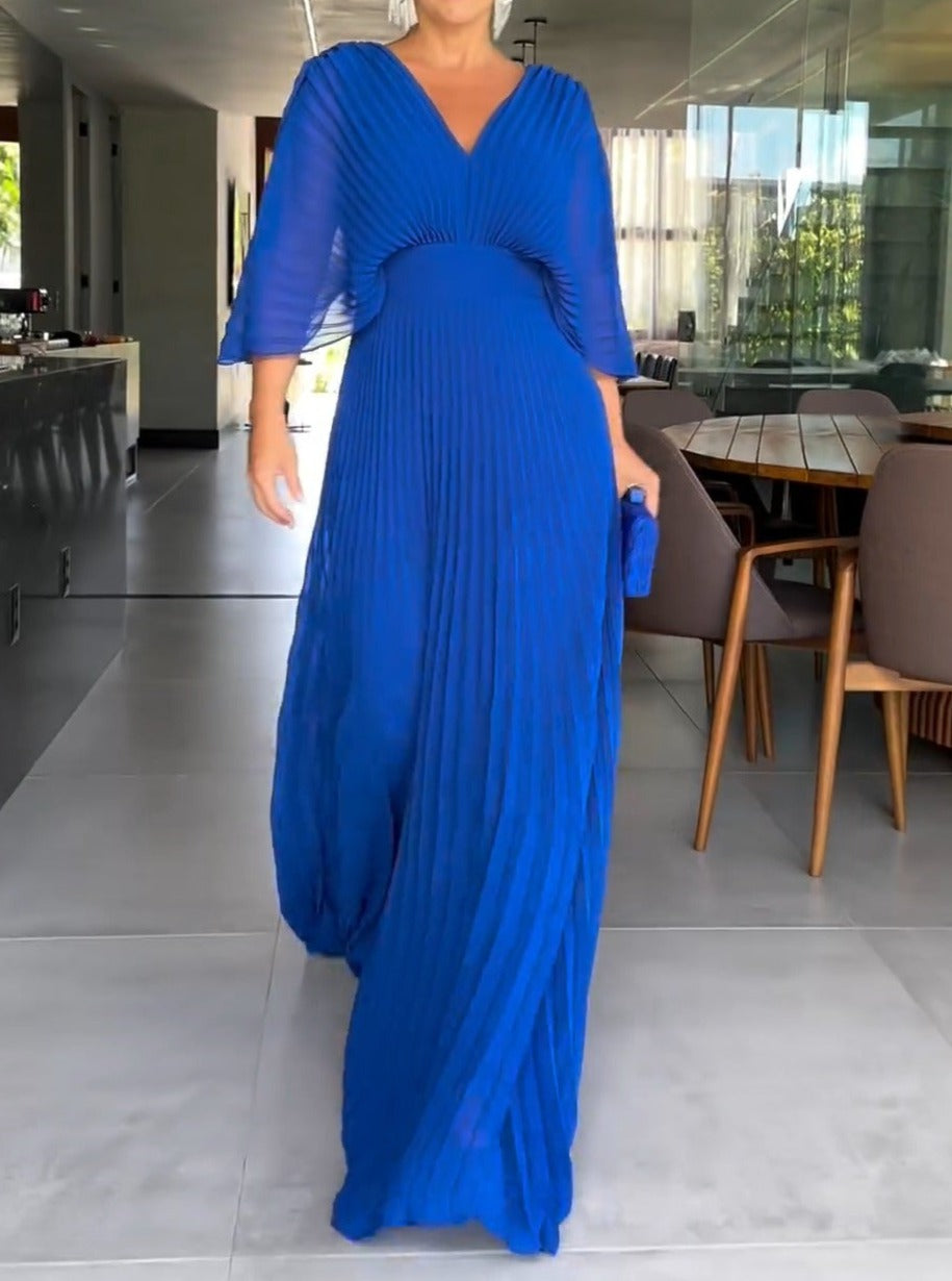 Pleated Maxi Dress Wedding Guest for Women