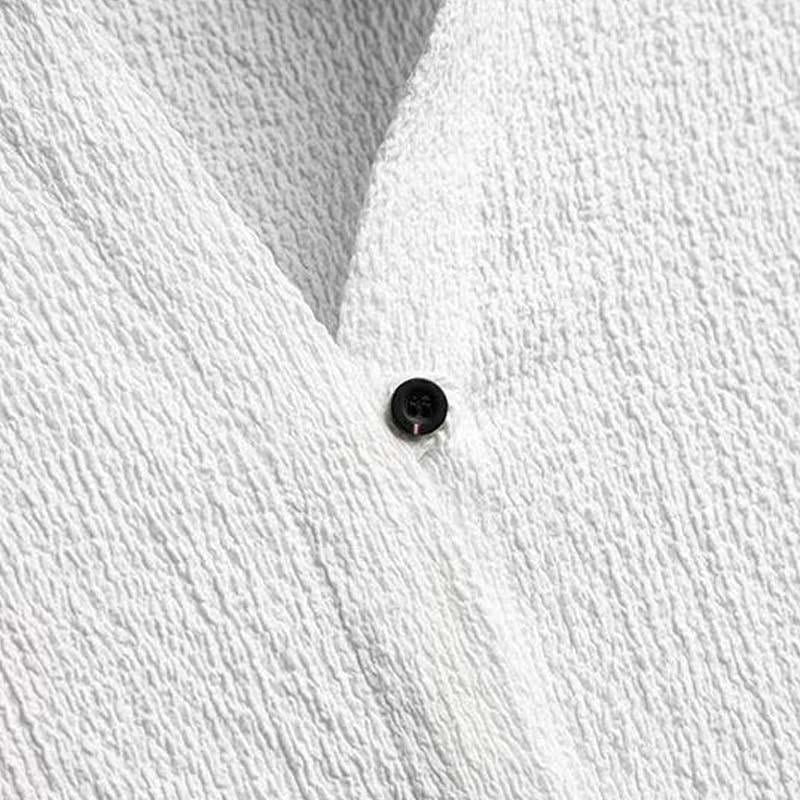 Cotton-Linen Short Sleeve Shirt and Trousers Set for Men - View 5