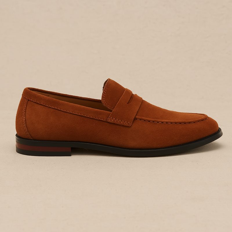 Suede Slip-On Loafer for Men - Marrone Chiaro