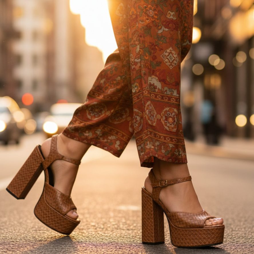 Platform Chunky Heel Ankle Strap Sandals for Women - View 10