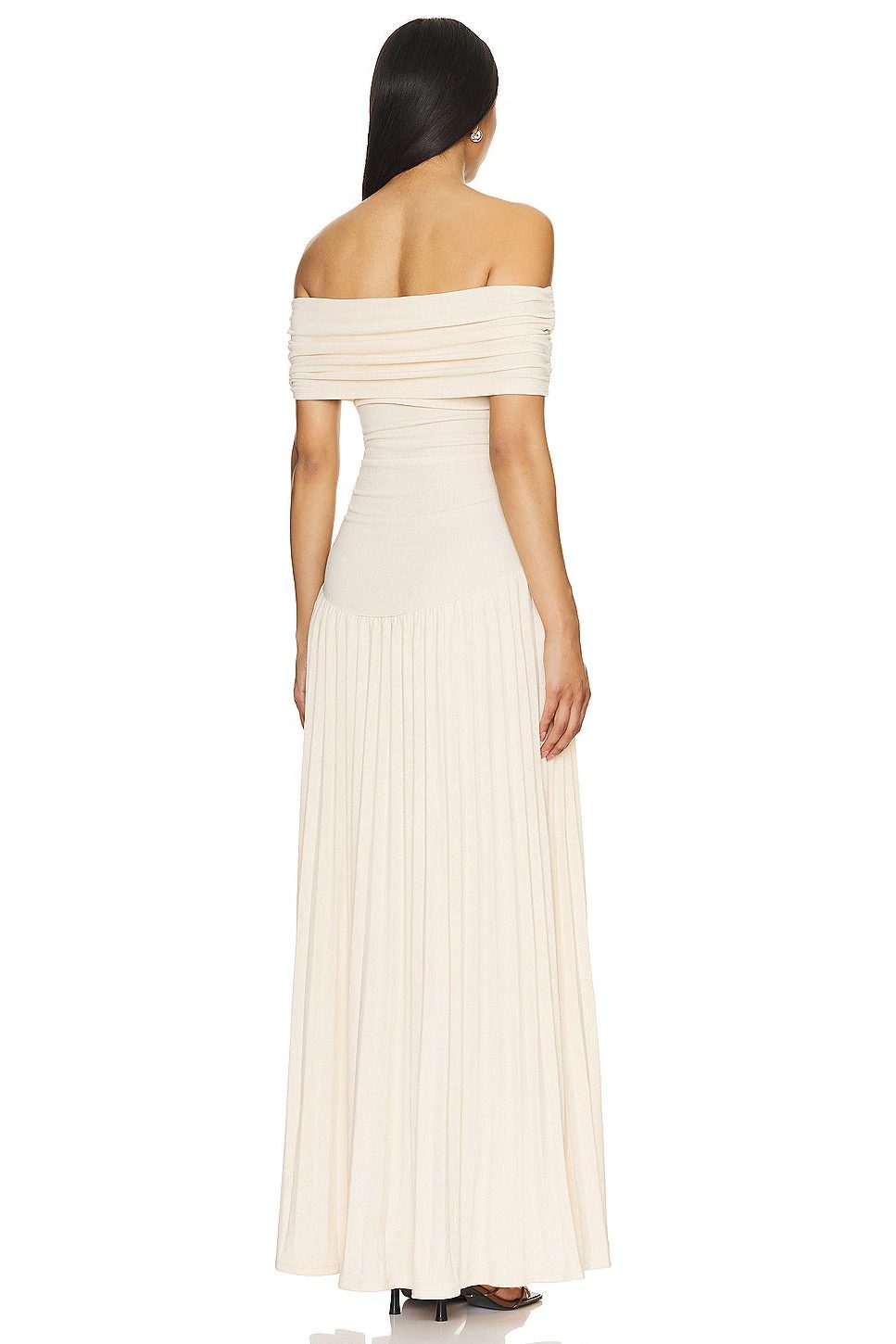 Off-Shoulder Pleated Wedding Guest Maxi Dress for Women - View 16