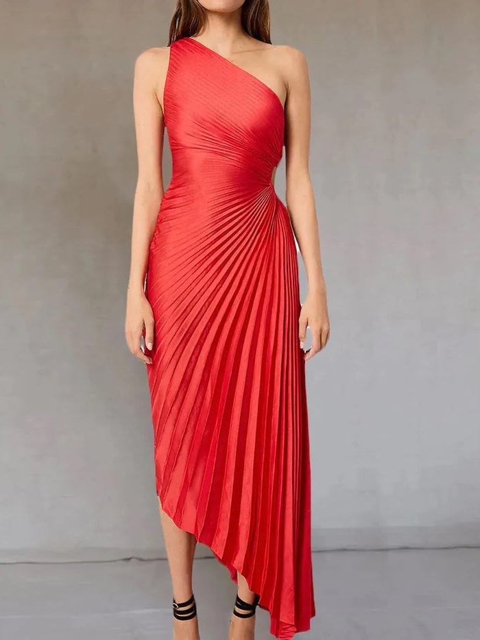 Halterneck Wedding Guest Pleated Maxi Dress for Women - View 11