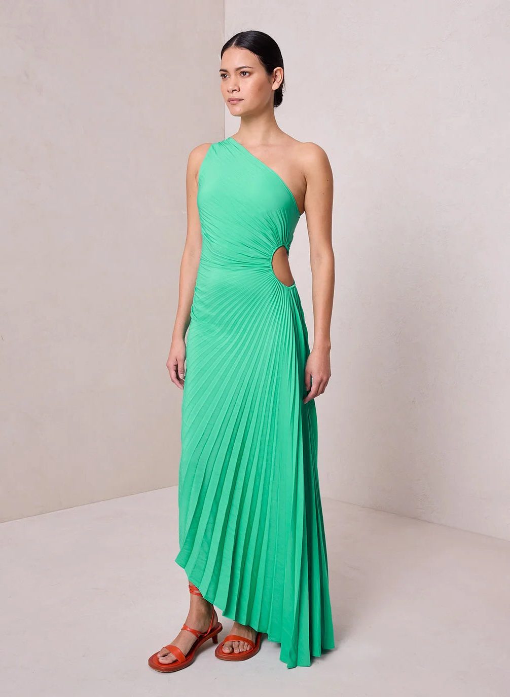 Halterneck Wedding Guest Pleated Maxi Dress for Women - View 21