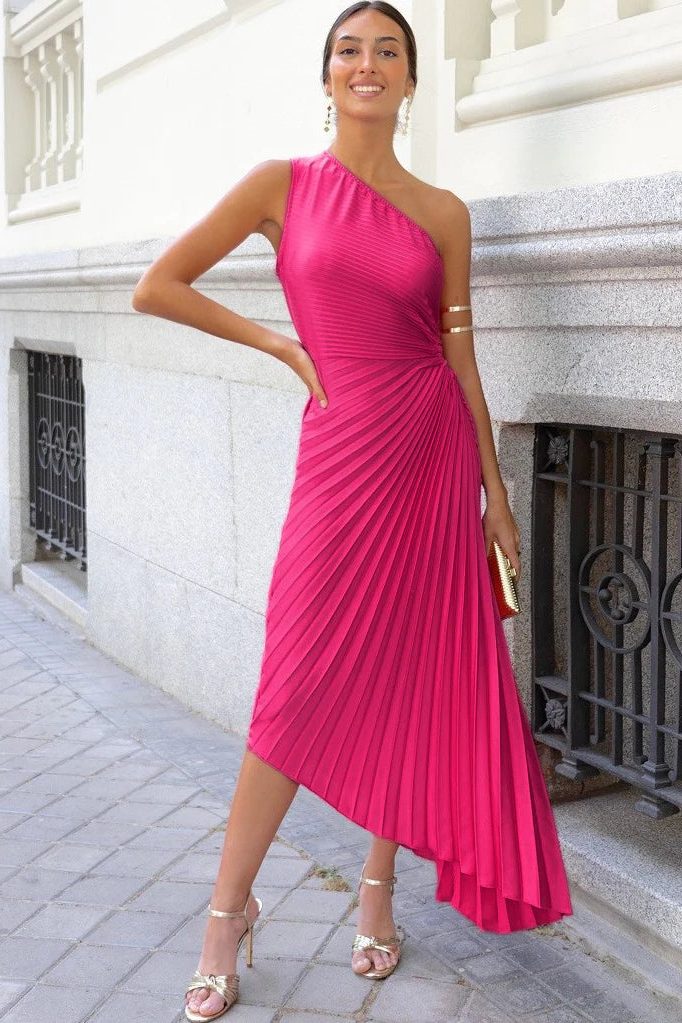 Halterneck Wedding Guest Pleated Maxi Dress for Women - View 14