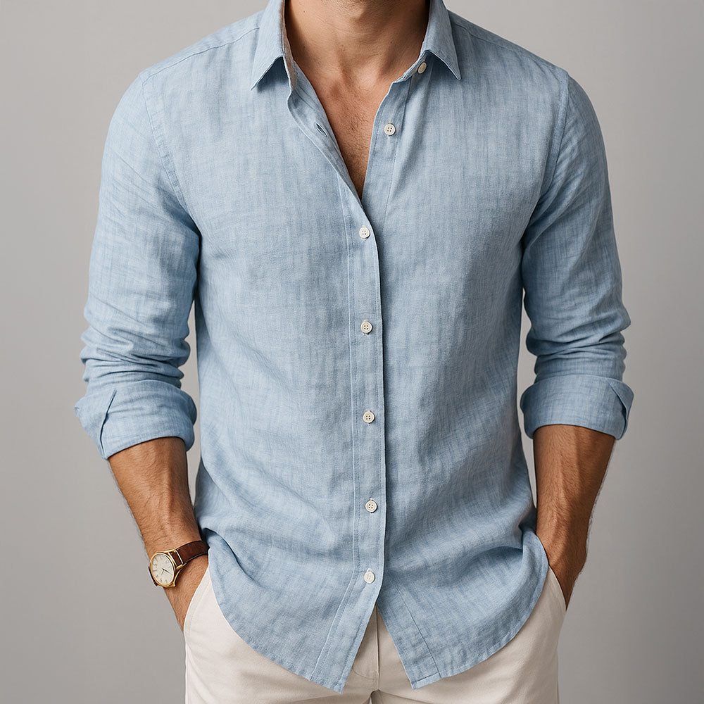 Linen Button-Down Shirt for Men
