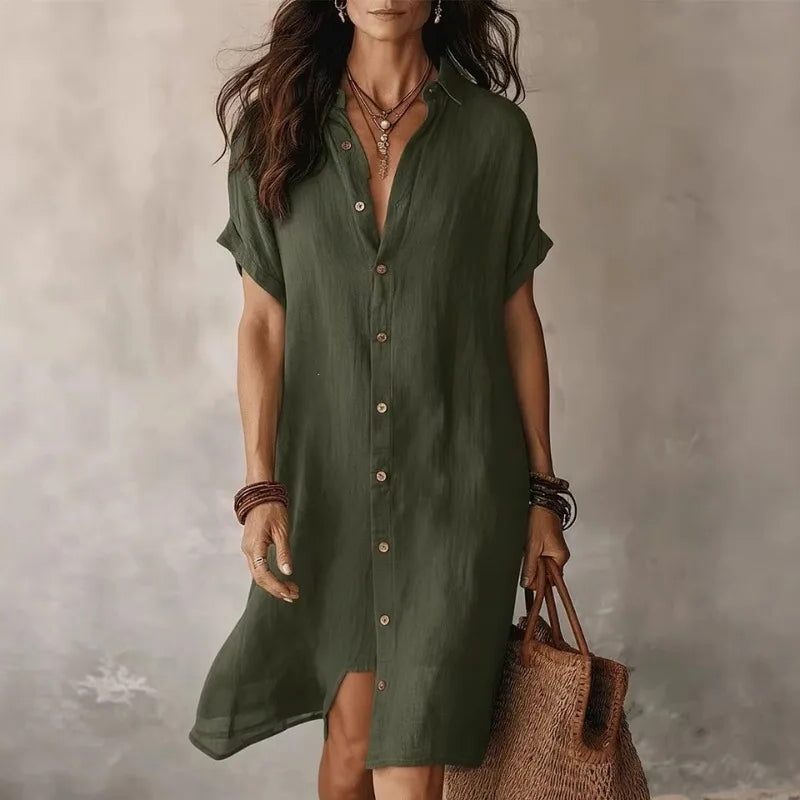 Button-Down Shirt Dress for Women