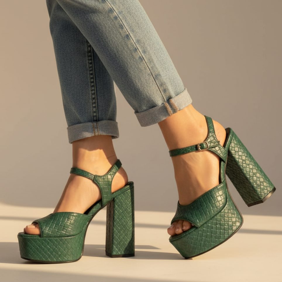 Platform Chunky Heel Ankle Strap Sandals for Women - View 6