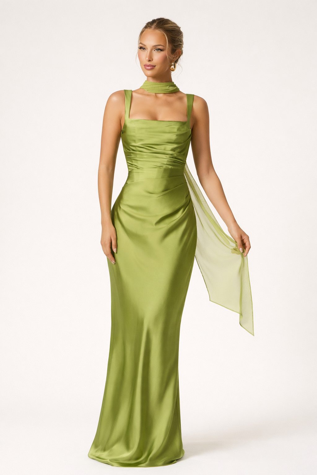 Square Neck Sleeveless Wedding Guest Maxi Dress for Women