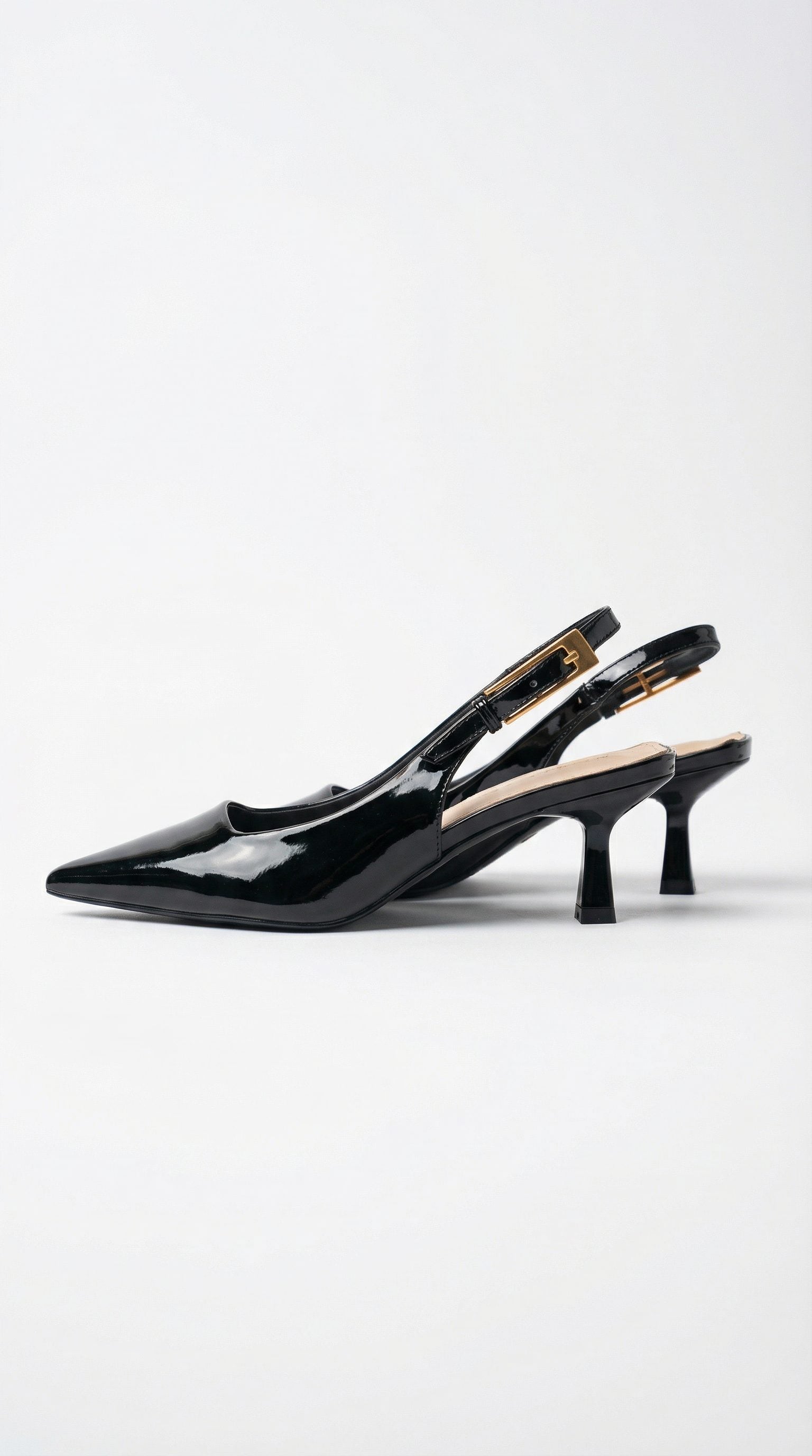 Pointed Toe Kitten Heel Slingback Court Heels for Women