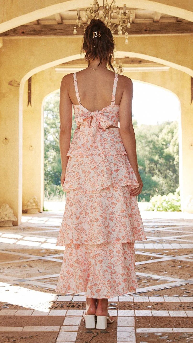 Tiered Floral Wedding Guest Maxi Dress for Women - View 7
