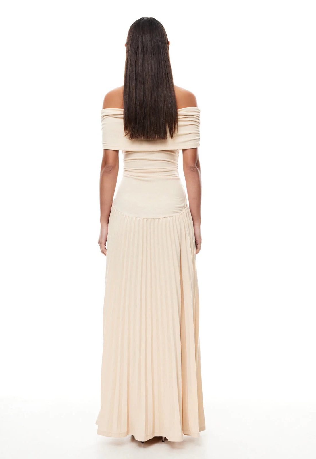 Off-Shoulder Pleated Wedding Guest Maxi Dress for Women - View 6
