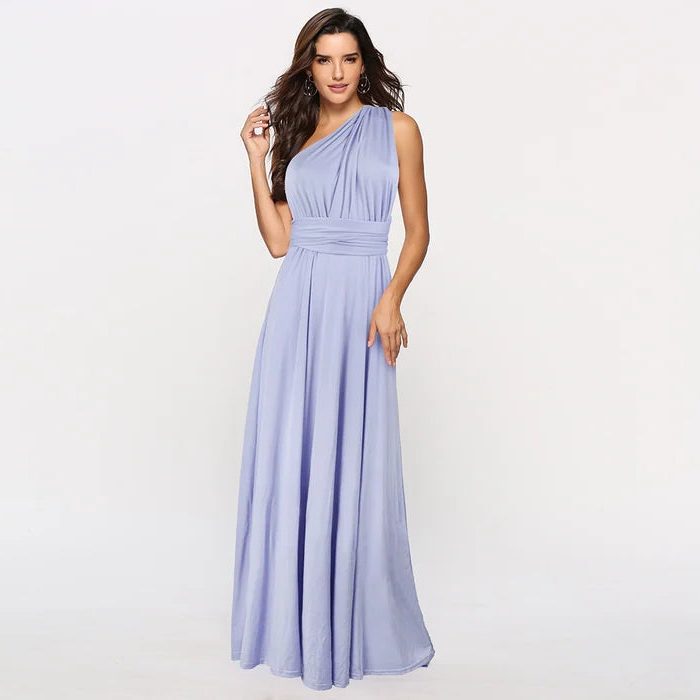Halter Neck Wedding Guest Maxi Dress for Women - Lilac