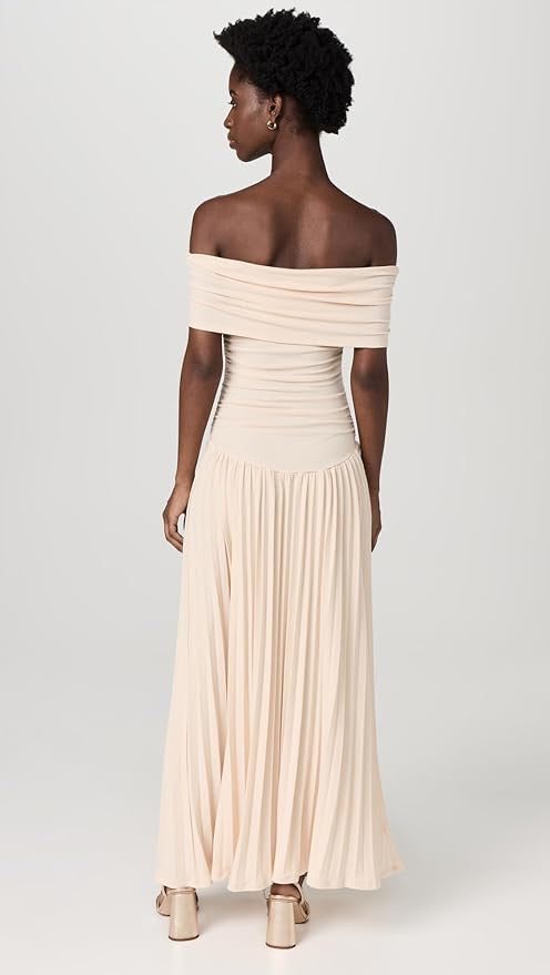 Off-Shoulder Pleated Wedding Guest Maxi Dress for Women - View 8