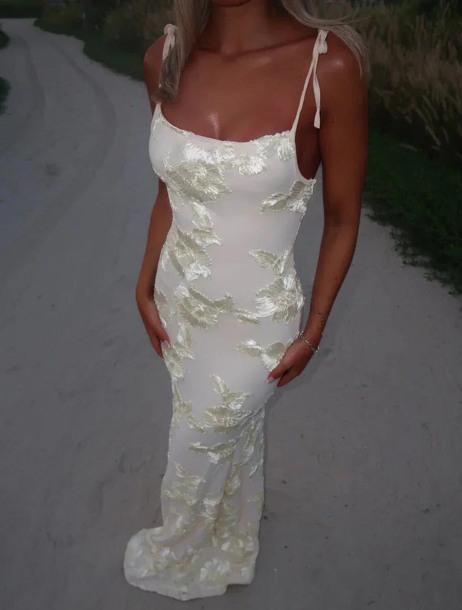 Sequin Floral Wedding Guest Maxi Dress for Women
