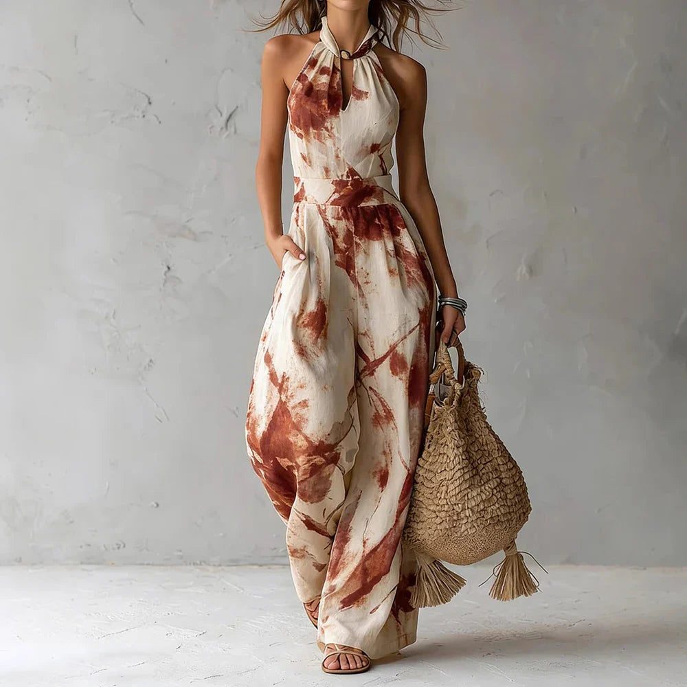 Halter Maxi Dress for Women - Red