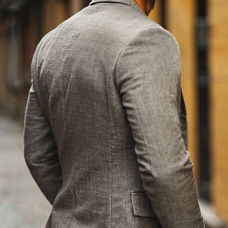 Single-Breasted Linen Blazer for Men - View 7