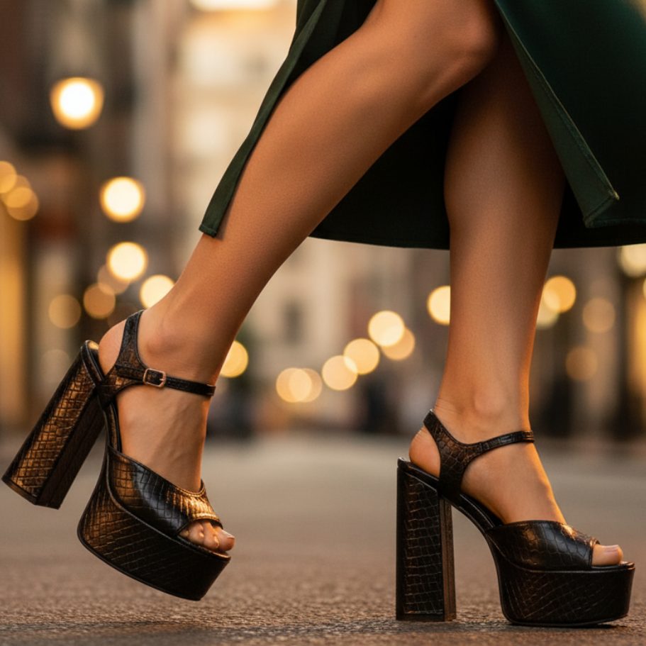 Platform Chunky Heel Ankle Strap Sandals for Women - View 14