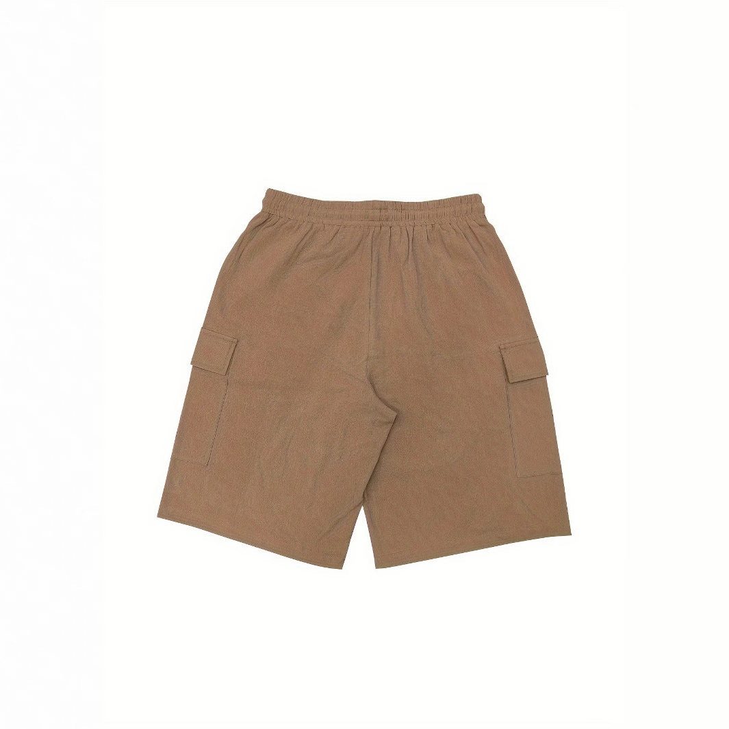 Linen Cargo Shorts with Drawstring Waist for Men - View 4