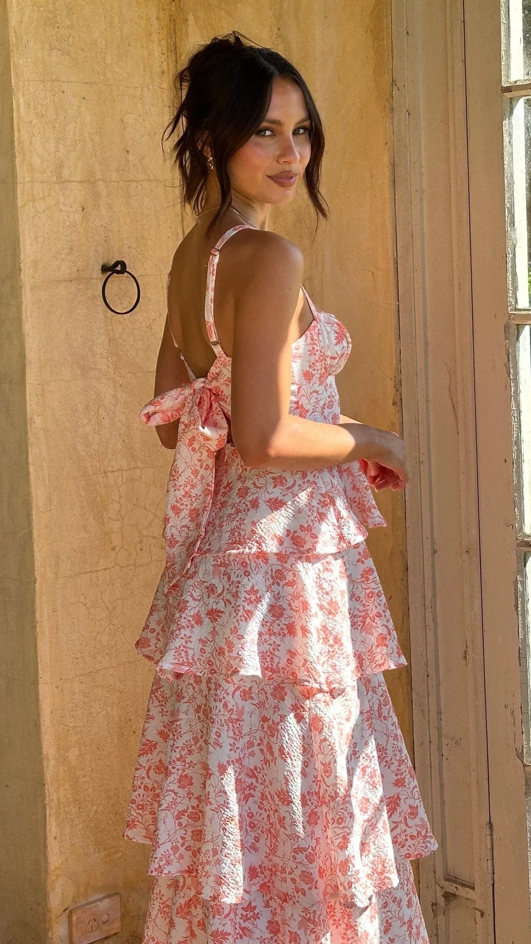 Tiered Floral Wedding Guest Maxi Dress for Women - View 14