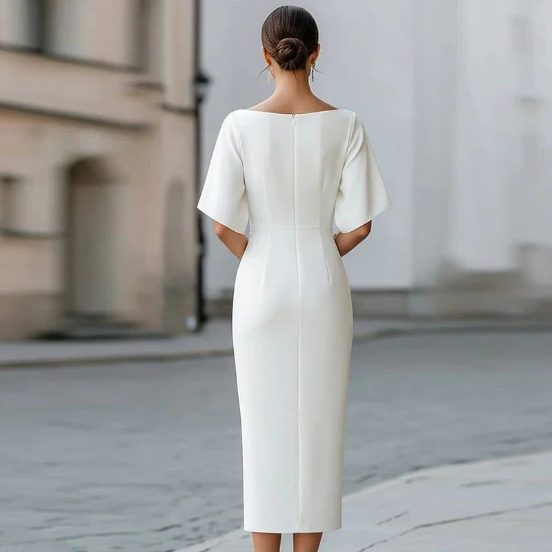 Midi Bodycon Dress with Short Sleeves for Women - View 3