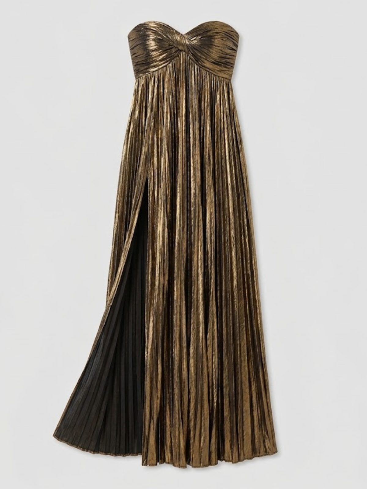 Strapless Wedding Guest Maxi Dress with Twisted Bodice and High Split for Women - View 11