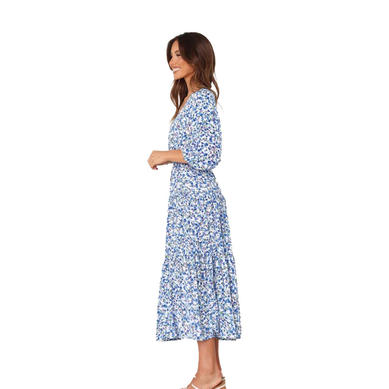 Floral V-Neck Wedding Guest Maxi Dress for Women - View 5