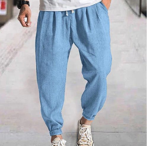 Linen Cargo Tapered Trousers for Men - View 4