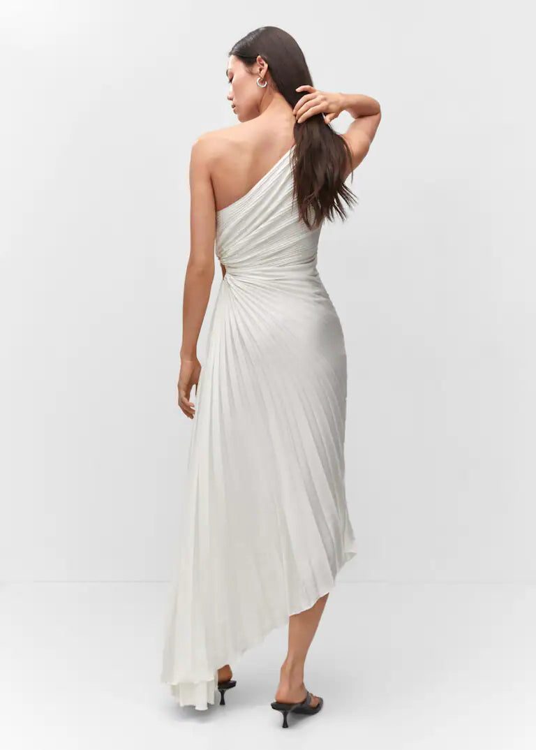 Halterneck Wedding Guest Pleated Maxi Dress for Women - View 4