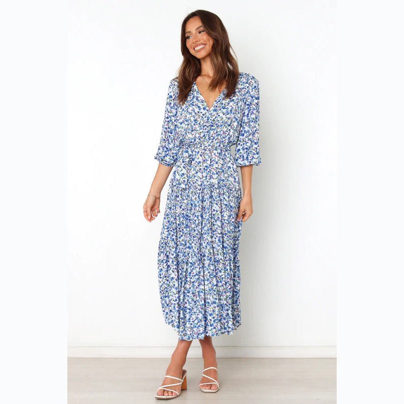 Floral V-Neck Wedding Guest Maxi Dress for Women - View 2