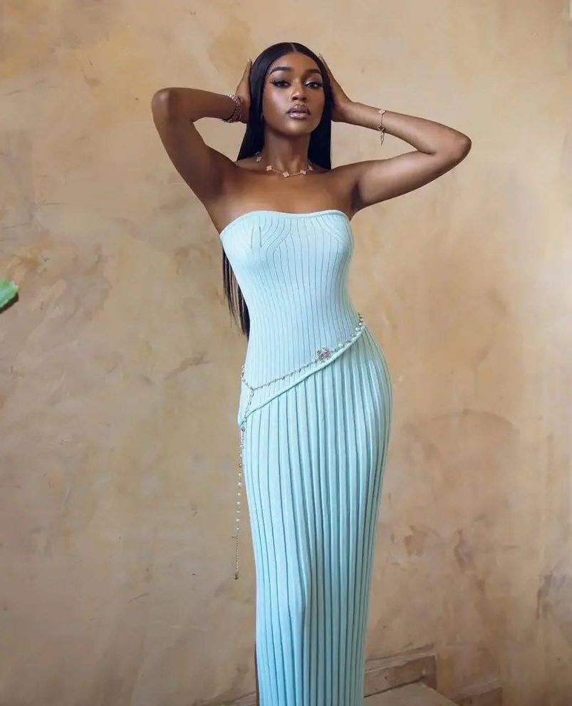 Strapless Pleated Wedding Guest Maxi Dress for Women