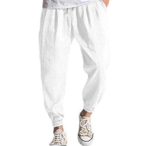 Linen Cargo Tapered Trousers for Men - View 5