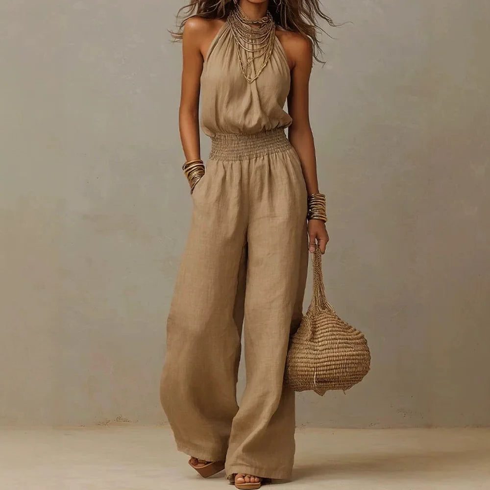 Wide Leg Halterneck Jumpsuit for Women