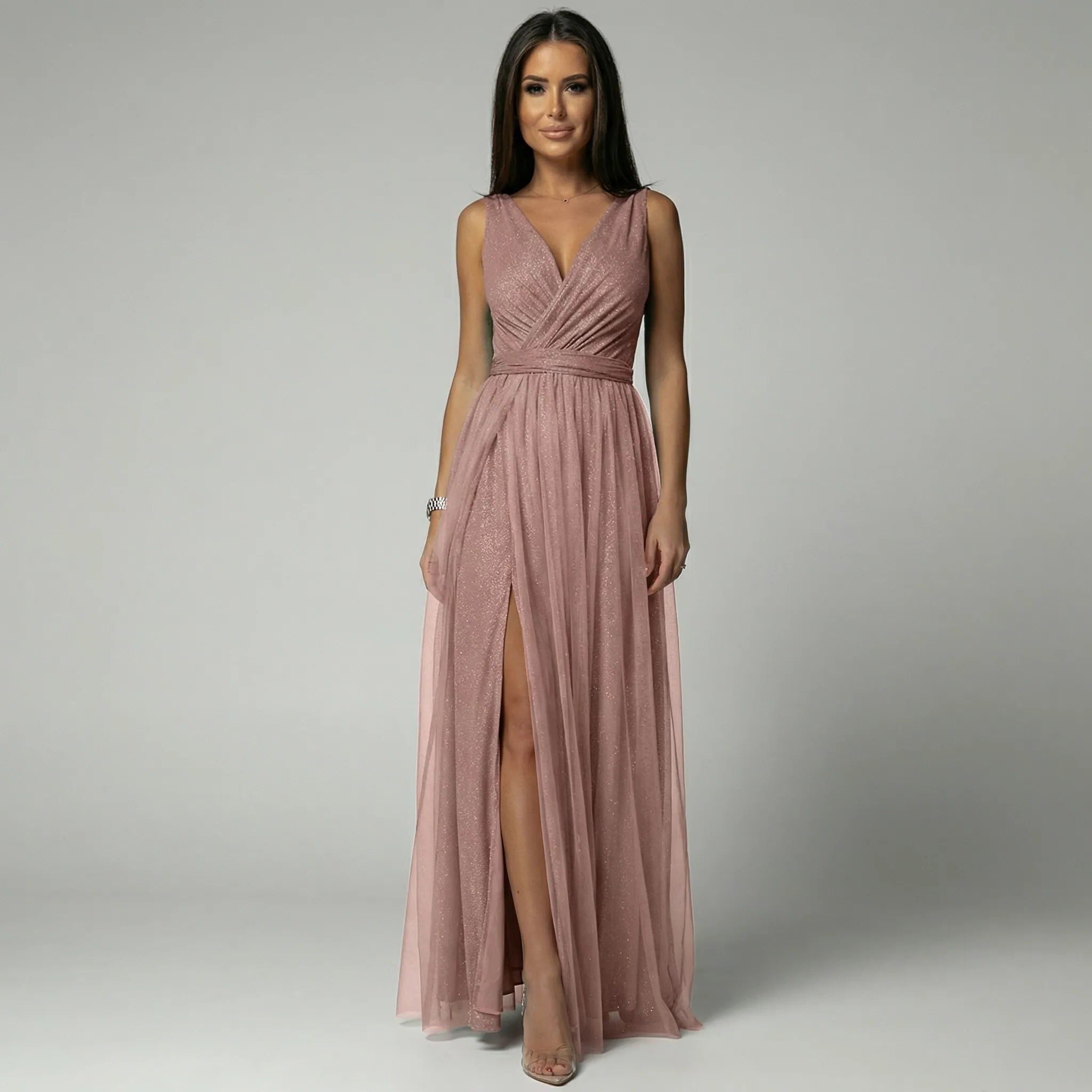 V-Neck Sleeveless Maxi Dress with Slit for Women - View 2