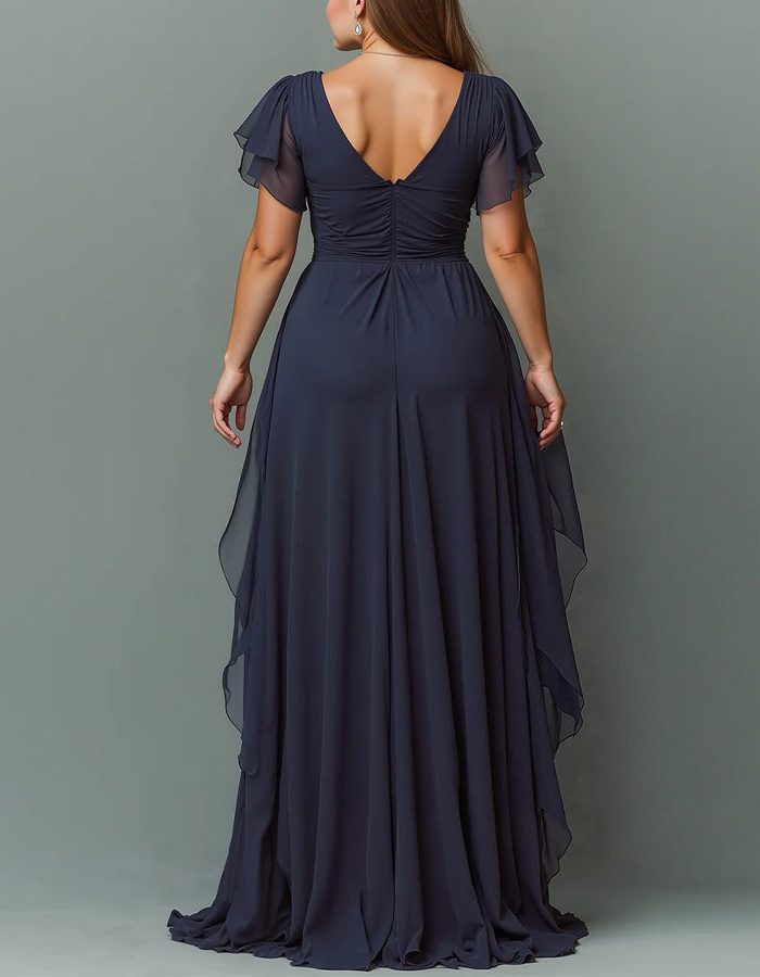 V-Neck Tiered Ruffle Wedding Guest Maxi Dress for Women - View 2