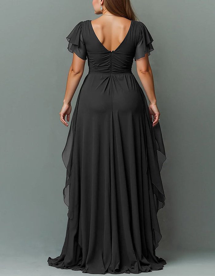 V-Neck Tiered Ruffle Wedding Guest Maxi Dress for Women - View 8