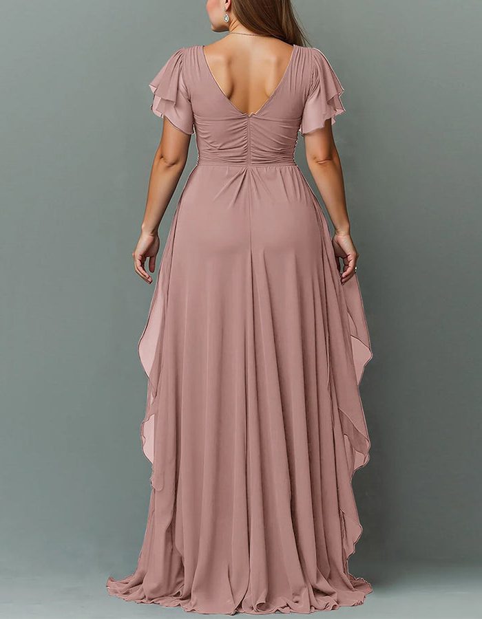 V-Neck Tiered Ruffle Wedding Guest Maxi Dress for Women - View 10