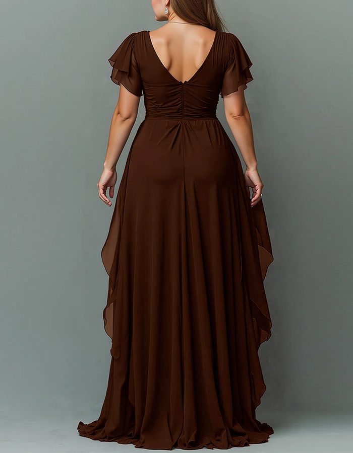 V-Neck Tiered Ruffle Wedding Guest Maxi Dress for Women - View 12