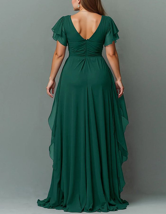 V-Neck Tiered Ruffle Wedding Guest Maxi Dress for Women - View 14