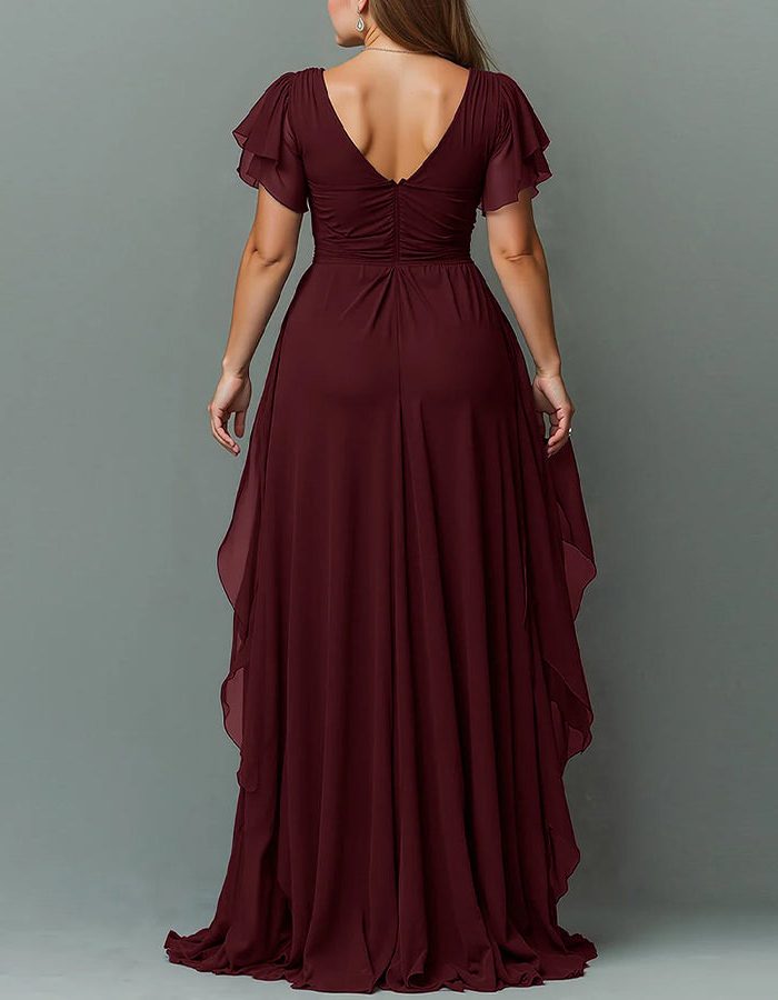 V-Neck Tiered Ruffle Wedding Guest Maxi Dress for Women - View 16