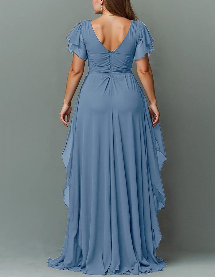 V-Neck Tiered Ruffle Wedding Guest Maxi Dress for Women - View 18