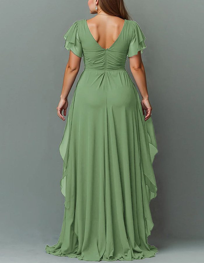 V-Neck Tiered Ruffle Wedding Guest Maxi Dress for Women - View 22