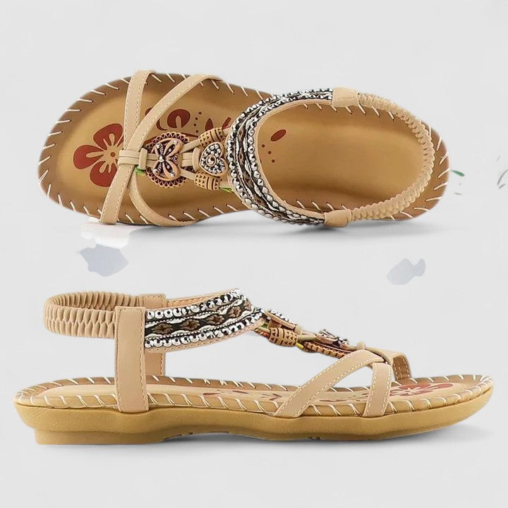 Embellished Open Toe Flat Sandals for Women