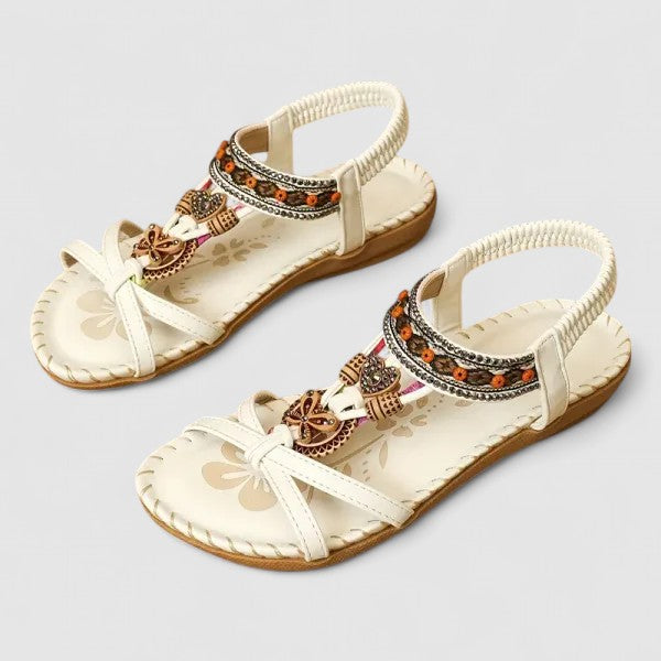Embellished Open Toe Flat Sandals for Women