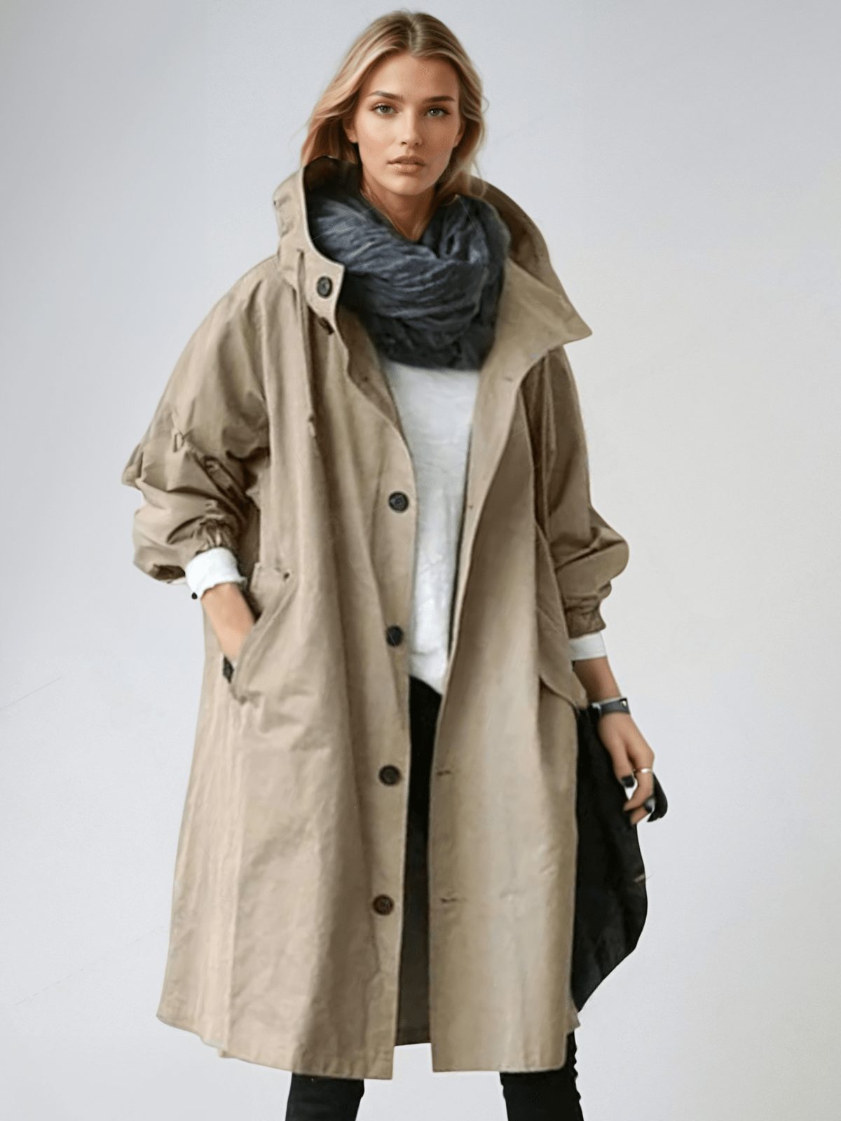 Water-Repellent Trench Coat for Women - Brown