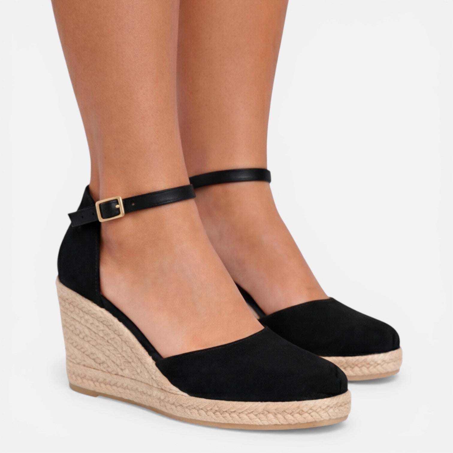 Platform Wedge Espadrille Sandals with Ankle Strap for Women