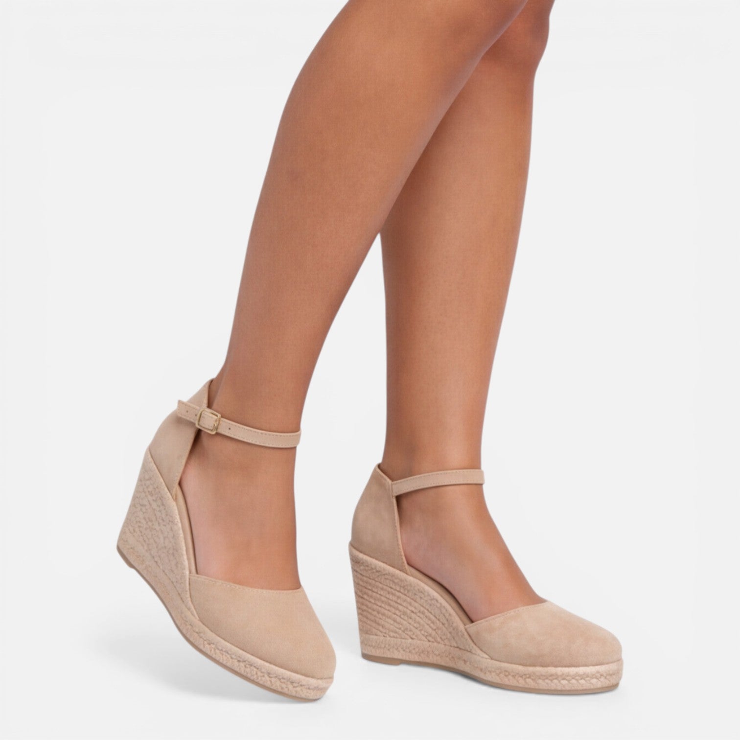 Platform Wedge Espadrille Sandals with Ankle Strap for Women