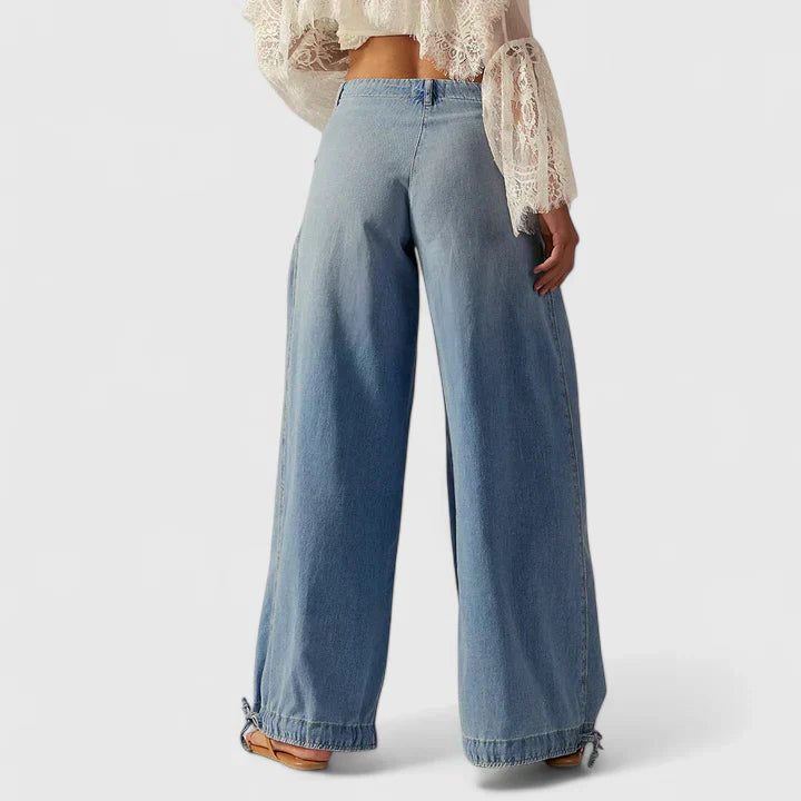 Wide Leg Pleated Trousers for Women - View 2